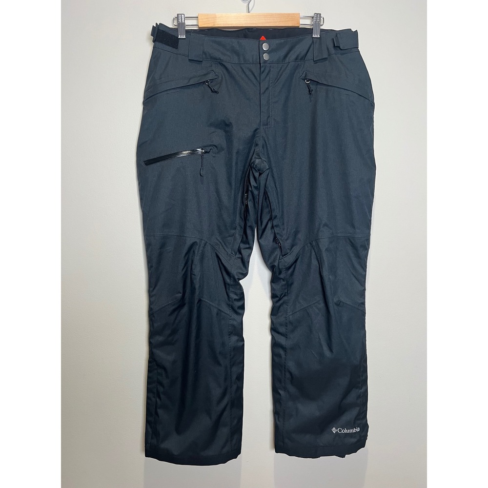 Columbia Omni-Heat Snow Pants Mens L Black Regular Waterproof Insulated Skiing